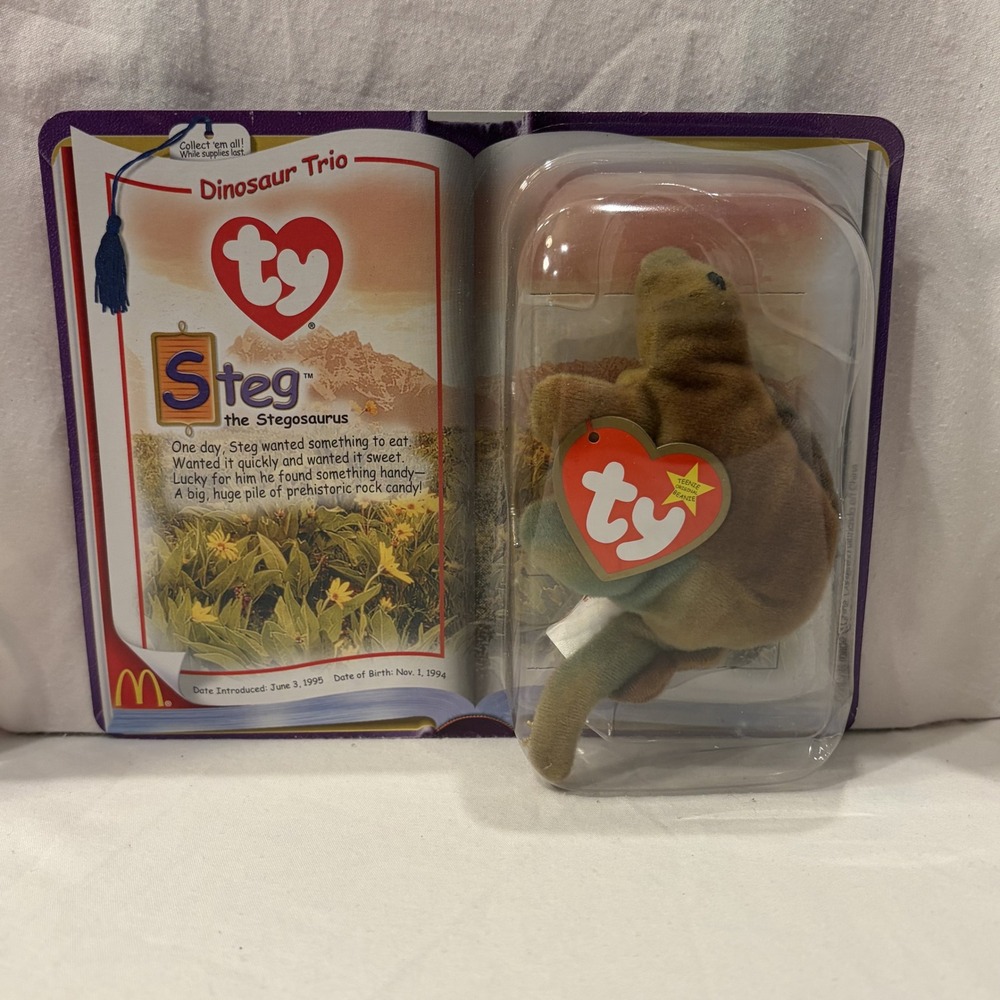 Ty Beanie Baby Steg Dinosaur Trio McDonald's Plush 1993 NIB